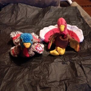 NWT TY BEANIE BABIES GOBBLES & LURKEY